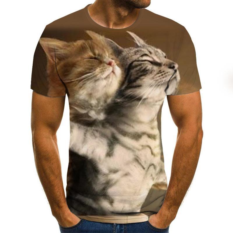 Nueva camiseta de moda con estampado animal en 3D, estilo streetwear para hombre y mujer, camiseta Harajuku.