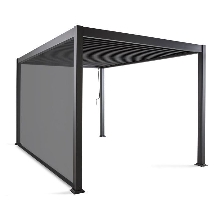 Cherry - bioclimatic pergola + awning 4m - aluminium - 4x3m - Anthracite Grey