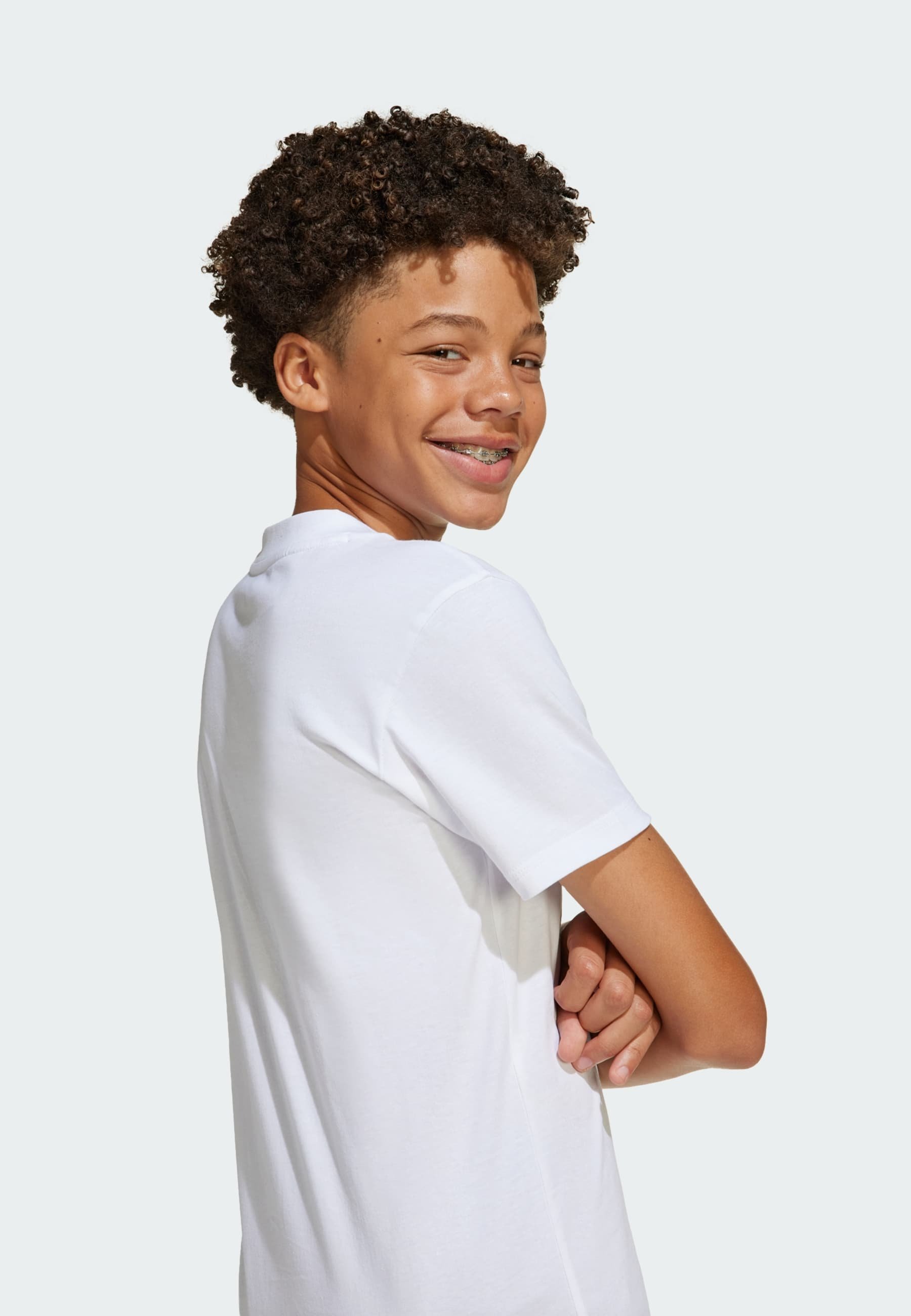 adidas Performance ESSENTIALS JUNIOR UNISEX - Printitud T-särk - valge must