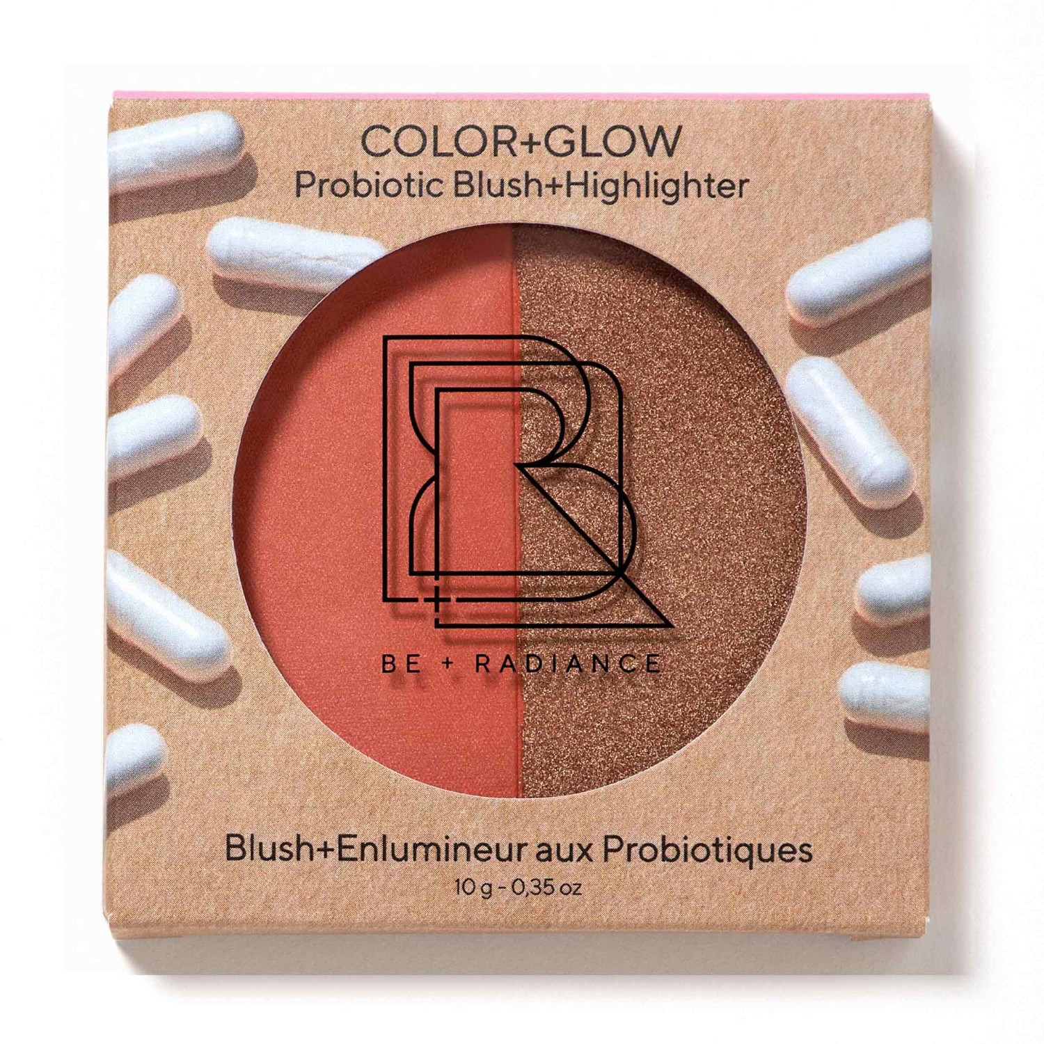 BE + Radiance COLOR+GLOW Blush+Enlumineur aux Probiotiques N°02