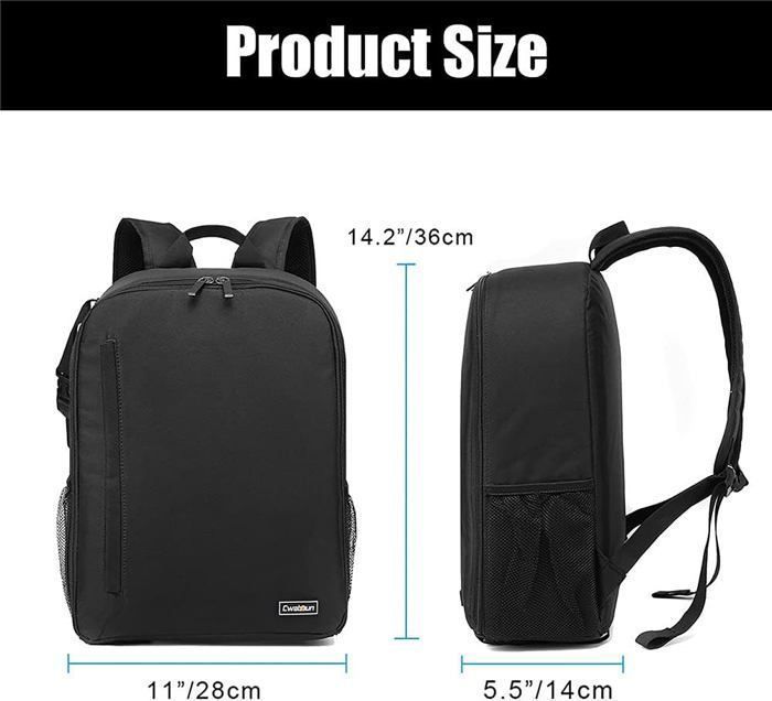 Mochila para cámara DSLR, impermeable, compatible con PC de 13-14