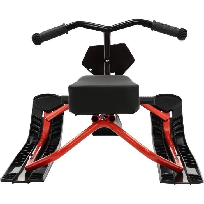 SKIBOB - BICICLETA DE ESQUÍ - Bicicleta de esquí para niños y adultos - con pedales antideslizantes - negro + rojo - hasta 80 kg