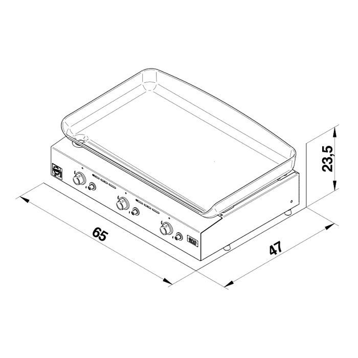Plancha à gaz - ENO - Initial 65 - 3 brûleurs - Inox - 6,3 kW