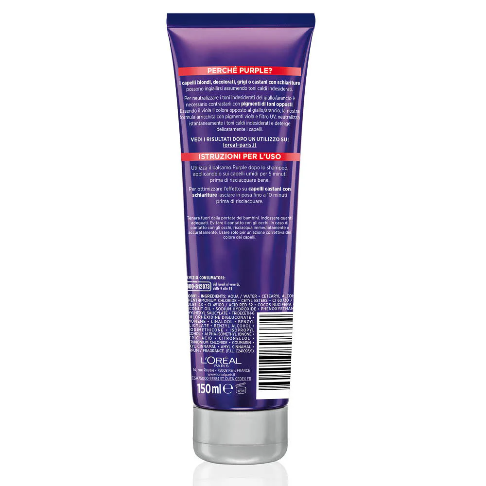 Elvive Balsamo antigiallo Color Vive Purple - Balsamo Protezione Colore Capelli
