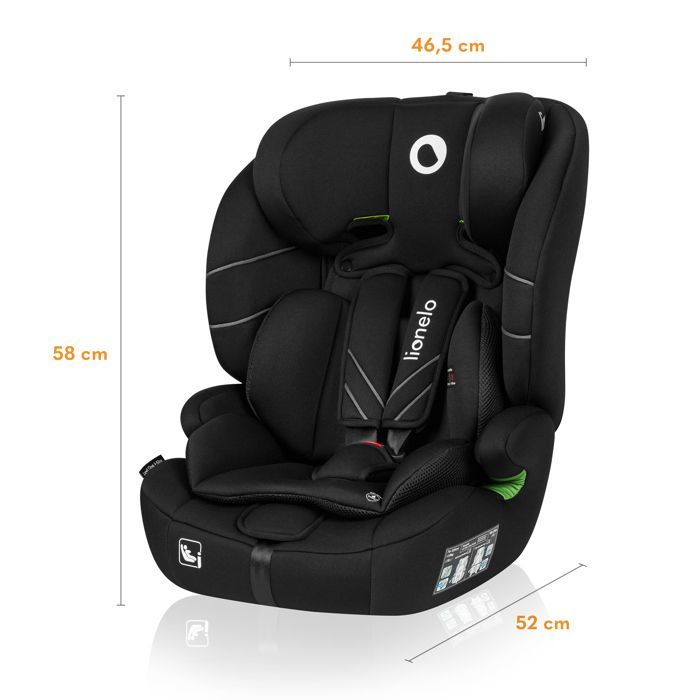Seggiolino auto convertibile LIONELO Levi One i-Size - 76-150 cm - Gruppo 1/2/3 - Nero