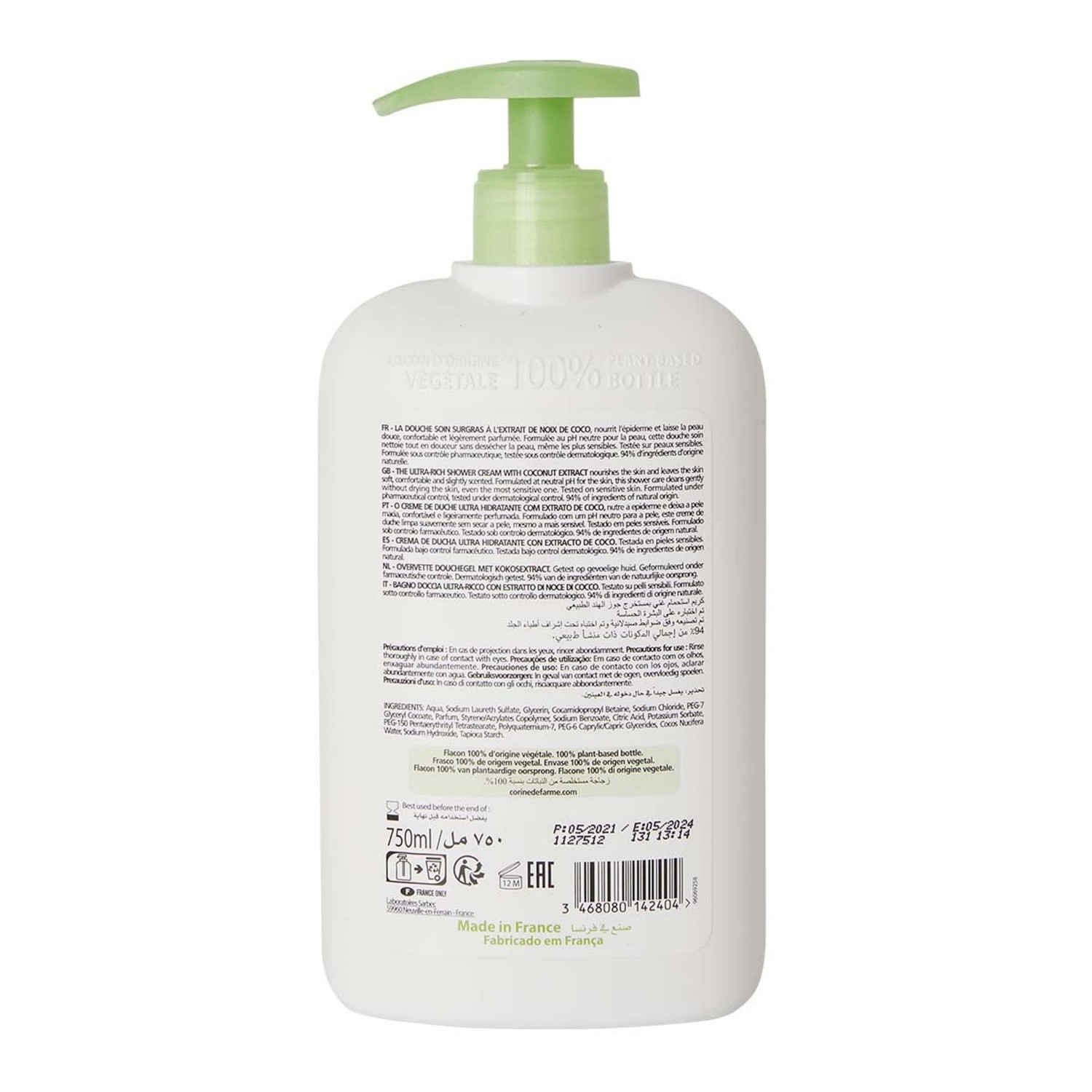 CORINE DE FARME Douche Soin à l'extrait de Noix de Coco