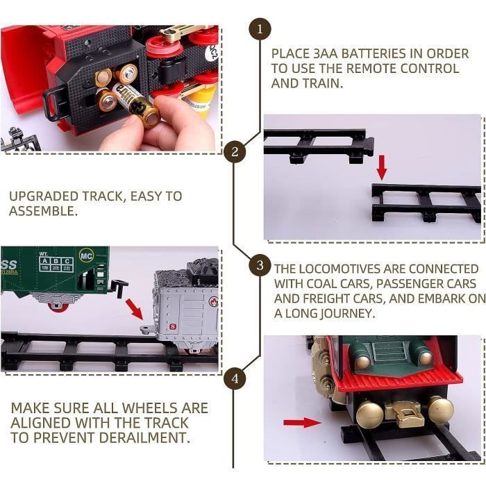 Tren eléctrico de juguete para niños con humo, luces y sonido - Regalo para niños de 3 a 9 años.