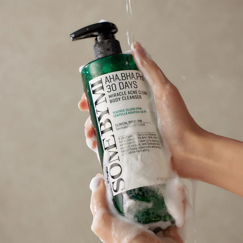 Some By Mi AHA∙BHA∙PHA 30 Days Miracle Acne Clear Body Cleanser, schäumendes Gel für problematische und fettige Haut