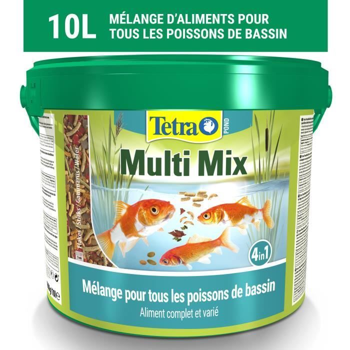 Alimento para peces - TETRA - Tetra Pond Multimix - Mezcla de 4 alimentos variados - 10 L