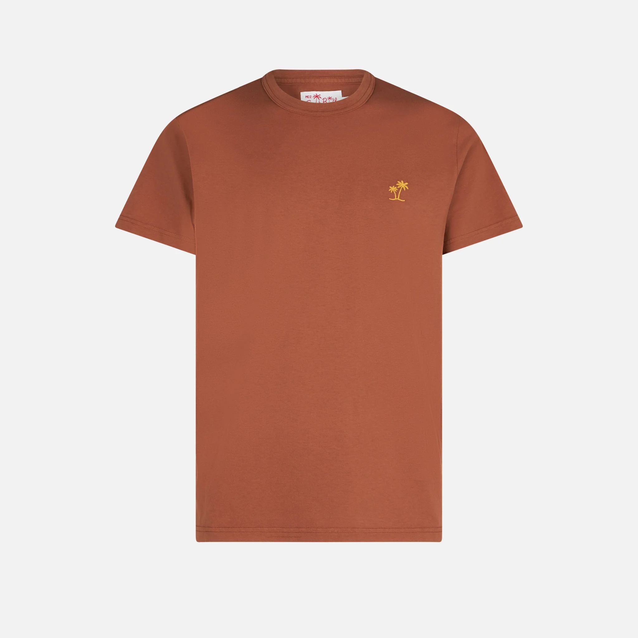 Bruin katoenen T-shirt voor heren