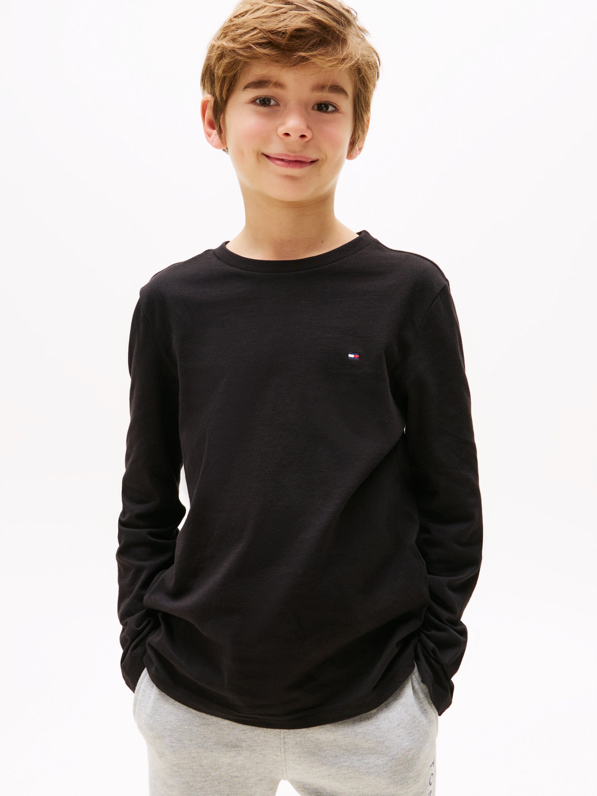 Confezione da 2 T-shirt unisex Tommy Hilfiger - Maglia a maniche lunghe - grigio medio mélange/nero