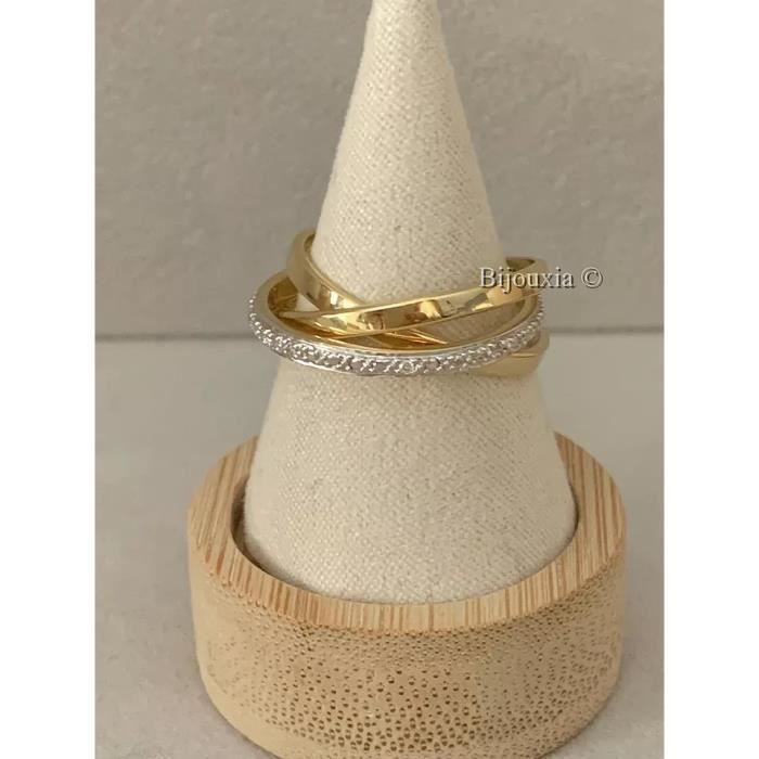 Anel - BIJOUXIA - 3 Anéis de Zircônia - Banhado a Ouro - Feminino