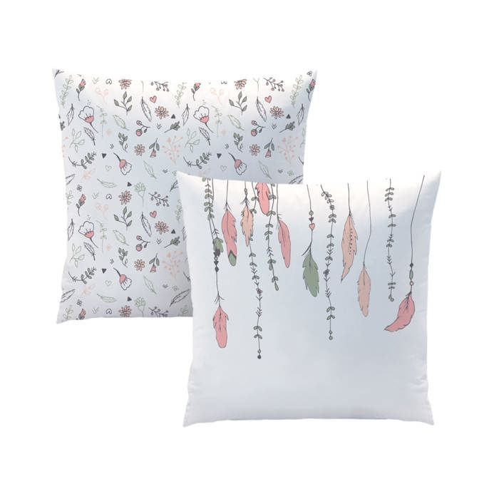 Juego de ropa de cama infantil 100% algodón - MATT & ROSE - HEART CATCHER - Blanco - 140x200+65x65cm