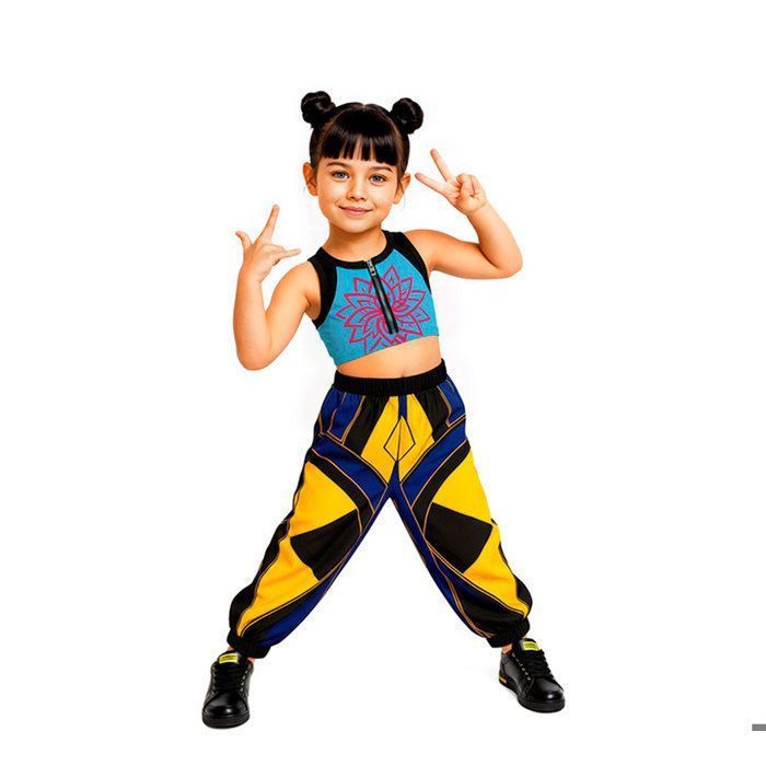 K-Pop kostuum - Jageres Zoey - Meisje - Meerkleurig - Top en broek