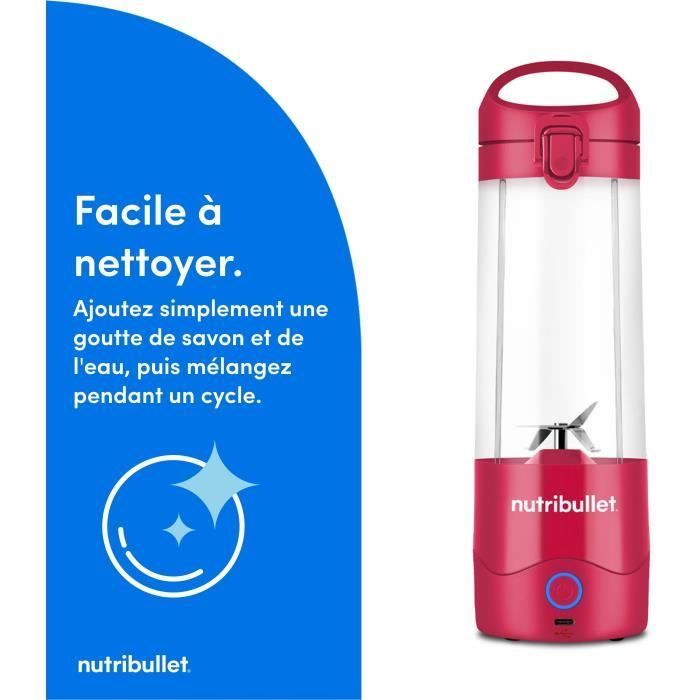 Draagbare blender - NUTRIBULLET - NBP003MA - 100 W - 475 ml beker - BPA-vrij - Magenta