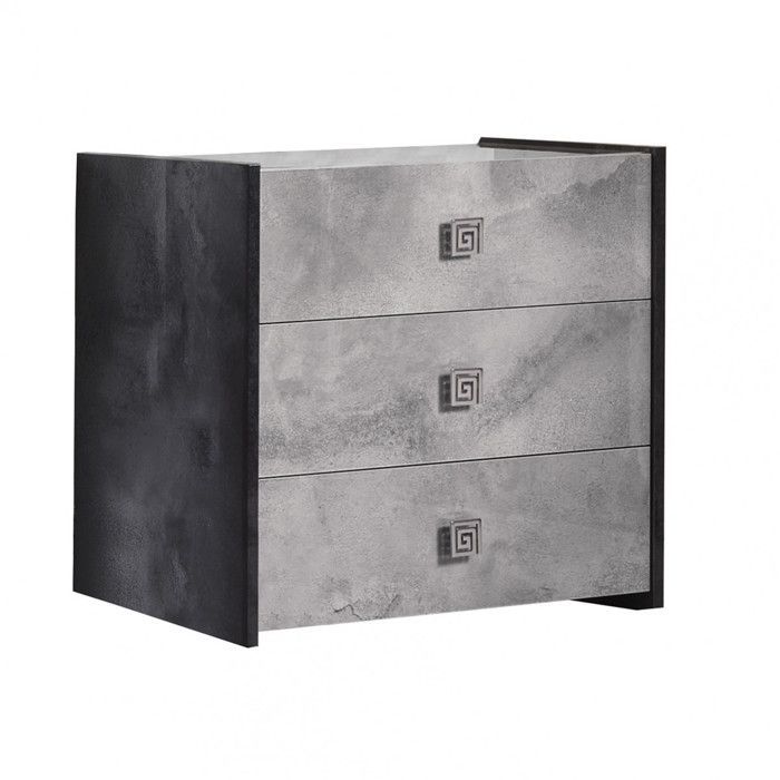 HYDE - Juego completo de dormitorio de 160x200cm con efecto piedra gris e iluminación LED
