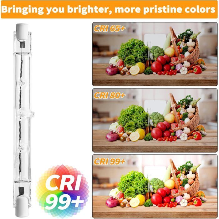 8 bombillas halógenas R7s de 118 mm y 500 W para iluminación del hogar, lámparas de trabajo, lámparas de pie, etc.