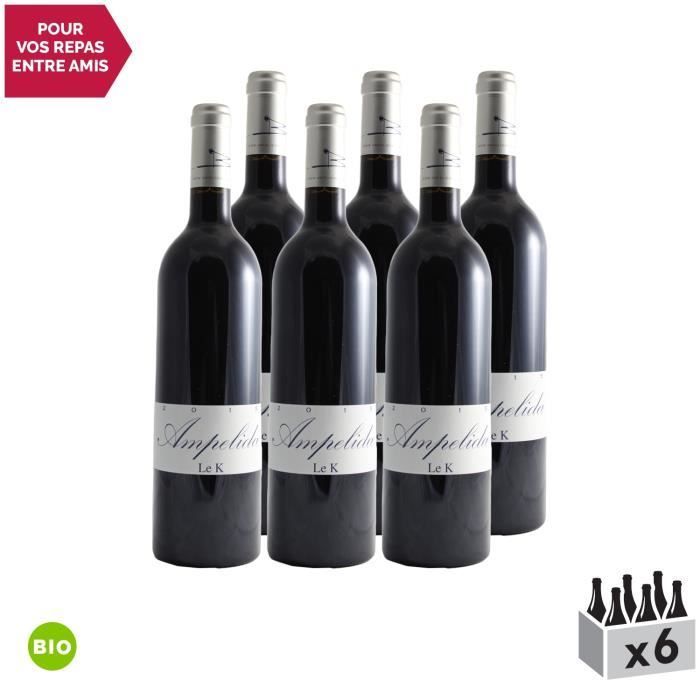 Val de Loire Le K Cabernet Franc Rouge 2015 - Bio - Lot de 6x75cl - Vins Ampelidae - Vin IGP Rouge du Val de Loire