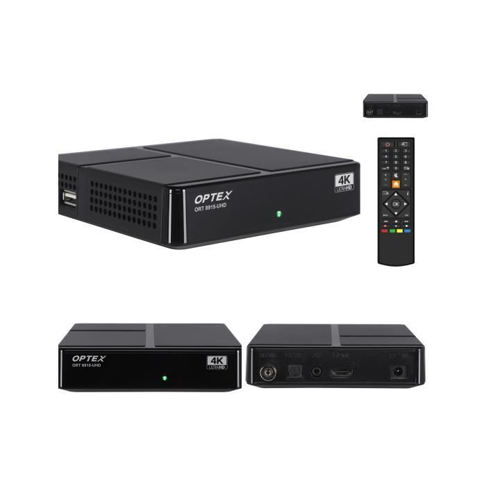 4K Digital Terrestrial Television (DTT) Decoder - Box - DVB-T2 HEVC - High-quality reception - Program recording - Free channels