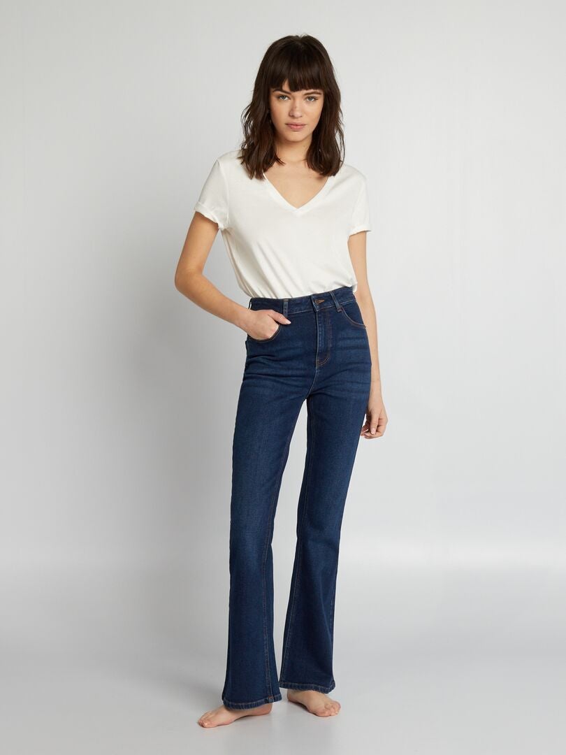Calça jeans flare com 5 bolsos - L28 - AZUL