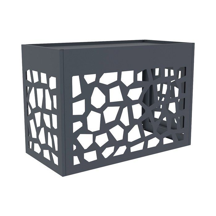 Cubierta de aluminio perforado para aire acondicionado/bomba de calor - Con puerta de acceso - Antracita - KAZOMA