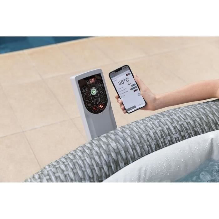 Spa gonflable BESTWAY - Lay-Z-Spa Bali - 140 airjets - 196 x 71 cm - 4 à 6 places - Rond + Balai aspirateur électrique Aquascan