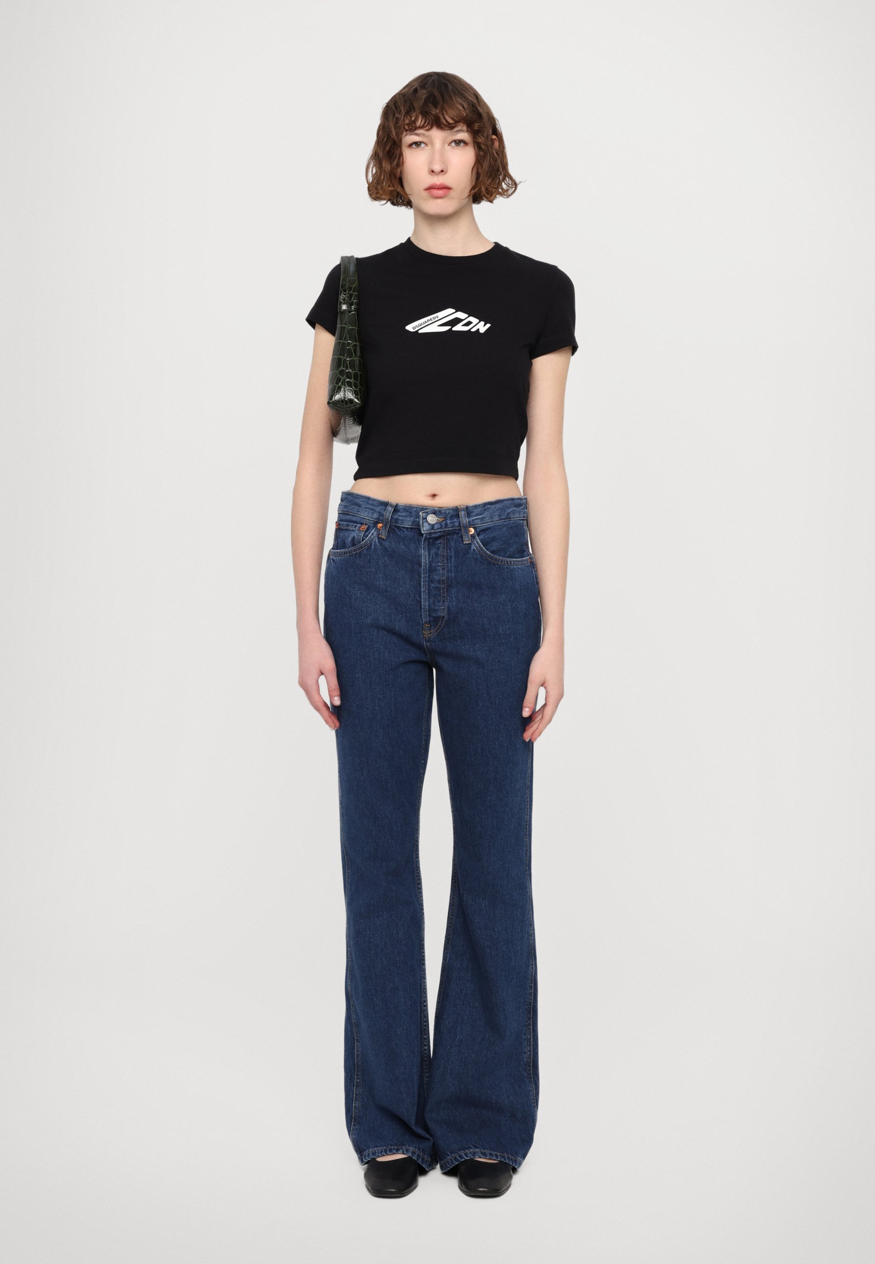 DSQUARED2 ICON MINI FIT TEE - T-shirt stampata - nera