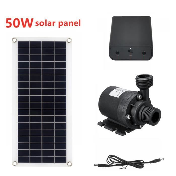 800 l/h 50-W-Bürstenlos-Solarpumpe + 43 × 20 cm Panel – Extrem leise, 5 m Förderhöhe, für Gartenteich und Springbrunnen