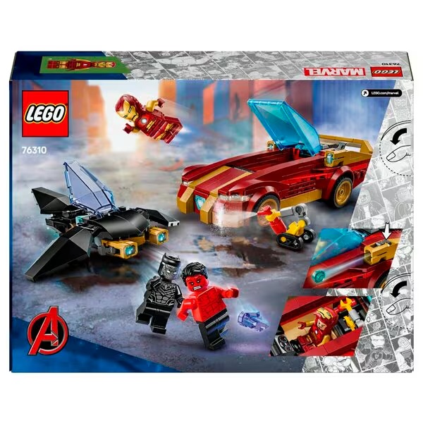 LEGO Super Heroes 76310 Аутомобил Ајронмена и Црни Пантер против Роуд Халка