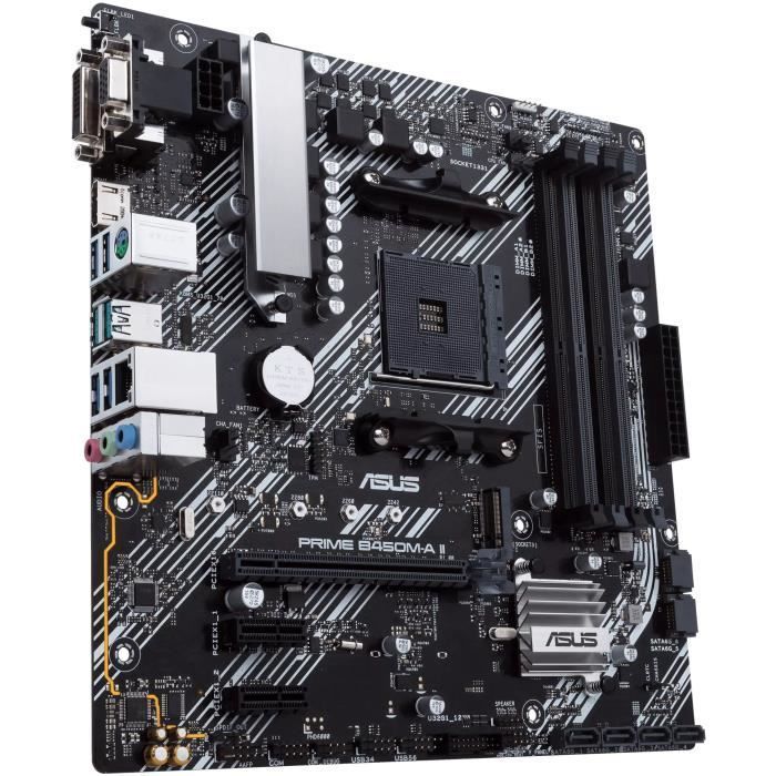 Carte mère - ASUS - Prime B450M-K II - AMD B450 - Emplacement AM4 micro ATX