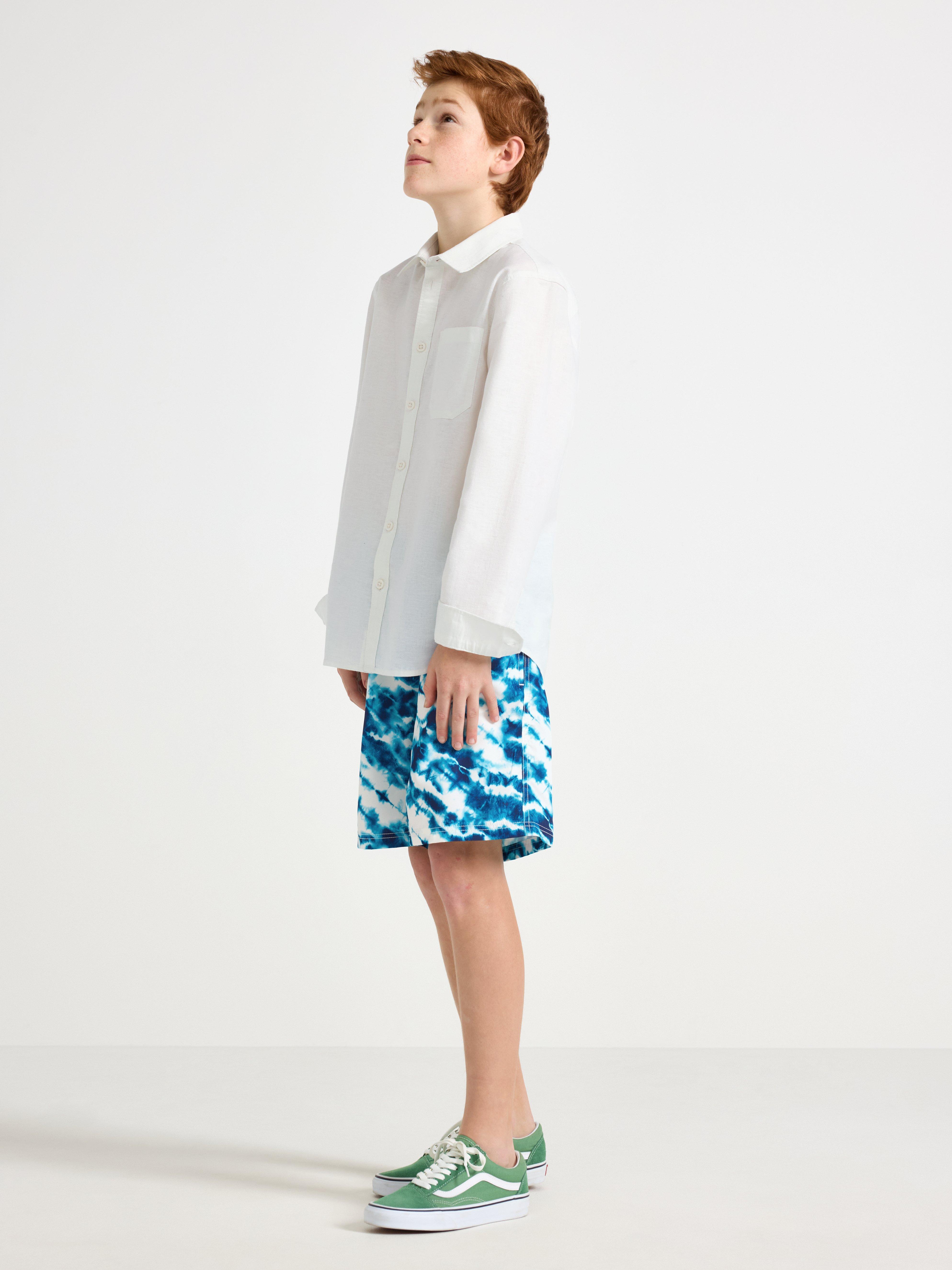 Short de bain blanc cassé