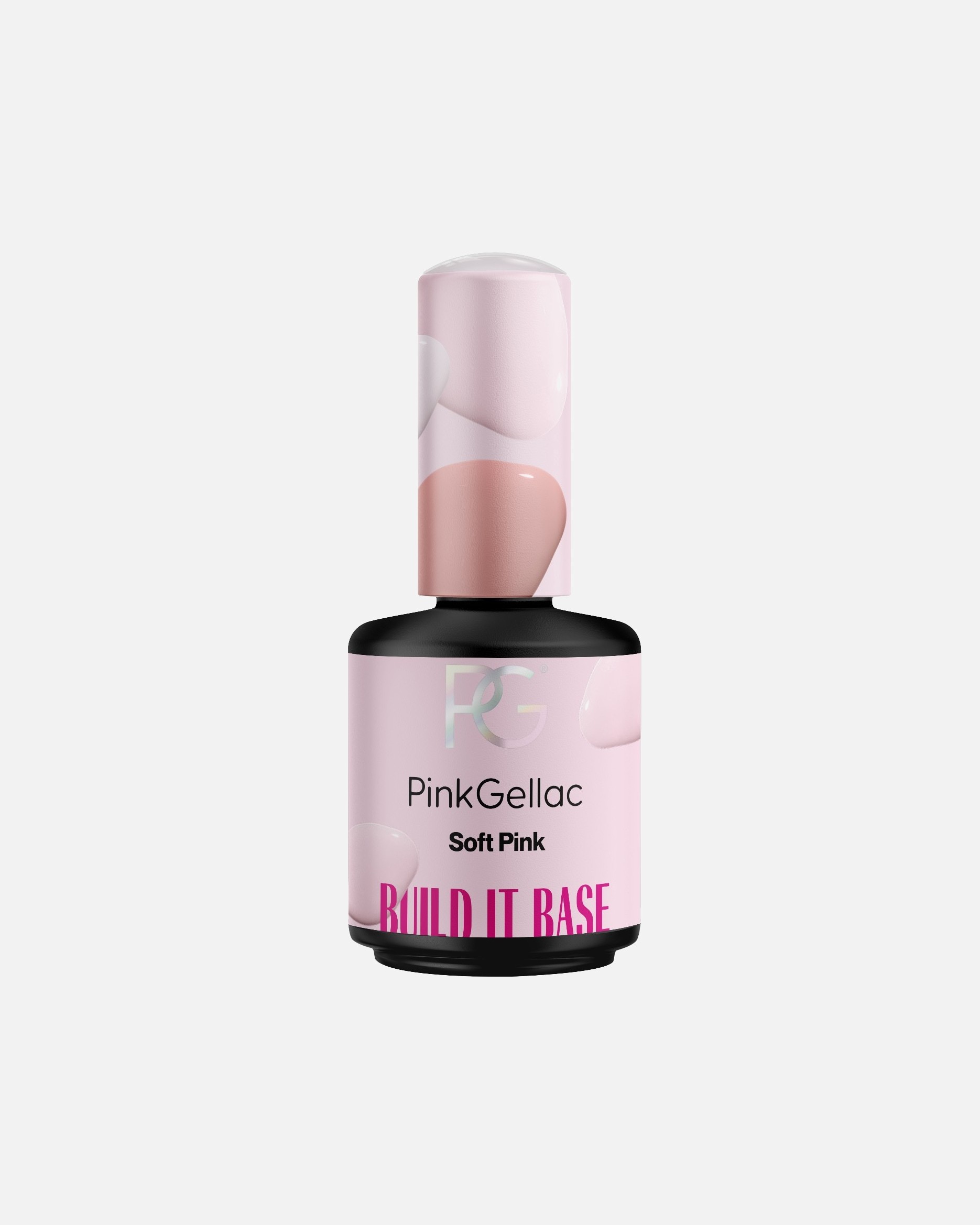 Rožinio gelinio UV nagų lako pagrindas – 15 ml