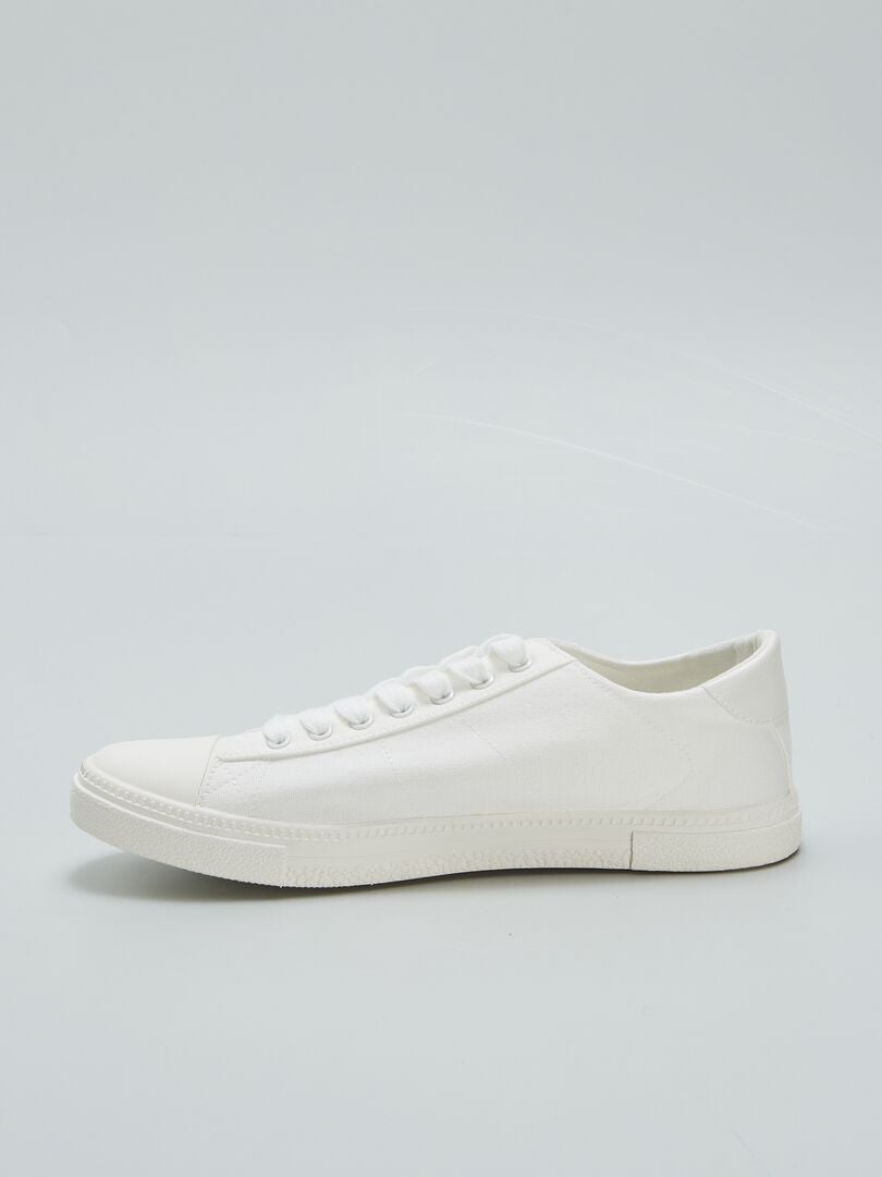 Lage canvas sneakers - WIT