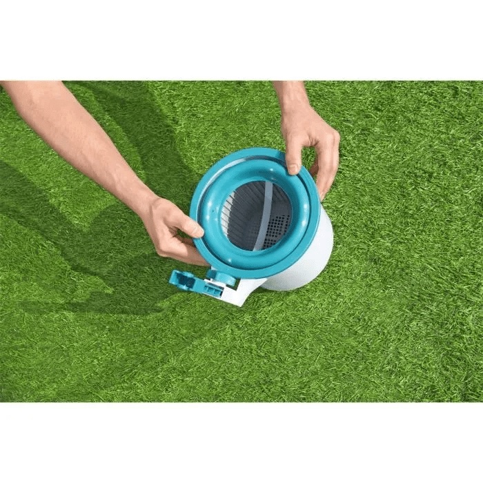 Kit piscina tubolare fuori terra BESTWAY - Steel Pro MAX™ - 427 x 250 x 100 cm - Ovale (filtro a cartuccia, scaletta, copertura) + skimmer