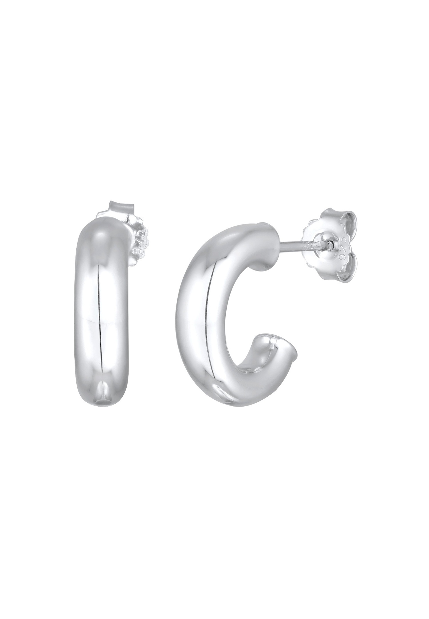 Elli Femmes Créoles Connecteur Chunky en Argent Sterling 925