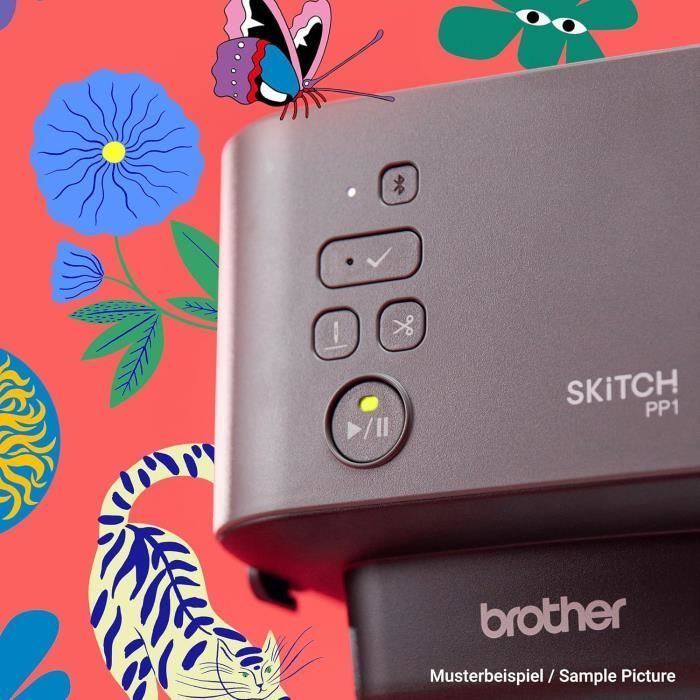 Brodeuse automatique - Brother - Skitch PP1 - Gris - Cadre magnétique 100x100 mm - Application Artspira