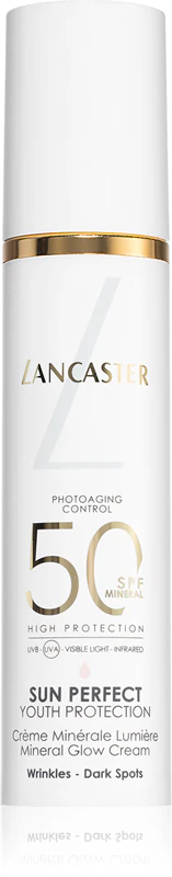 Creme Mineral Iluminador Lancaster Sun Perfect FPS 50, iluminador e hidratante à base de minerais.