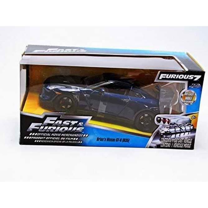 Nissan GT-R R35 Fast and Furious 7 Brian 2009, modellino in scala 1/24 con portiere, cofano e bagagliaio apribili.