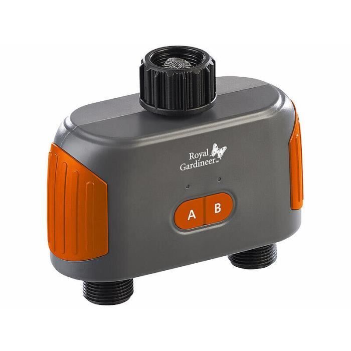 Temporizador de irrigação - Royal Gardineer - BWC-600.bt - Válvula dupla - Bluetooth 5.0 - Aplicativo ELESION