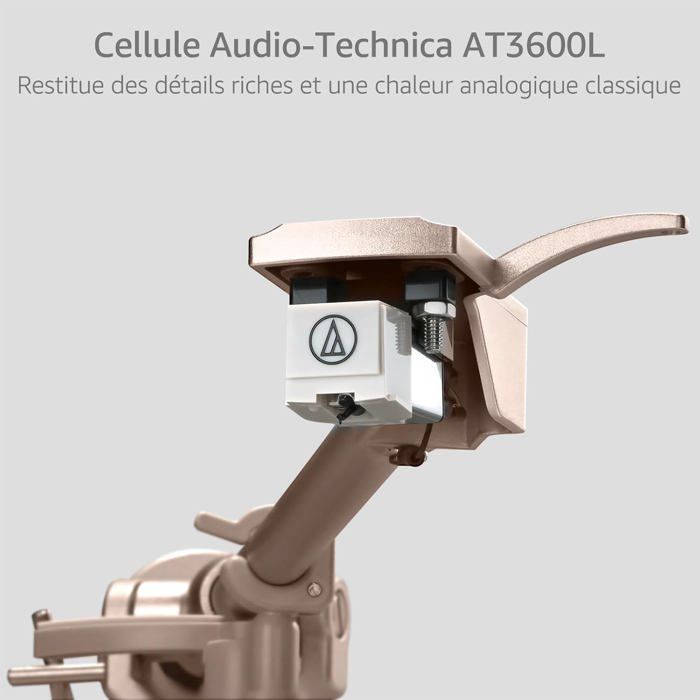 Giradischi STACKSTONE x JAMO DS07 Bluetooth 5.2 con altoparlanti integrati, doppia sospensione antivibrazione e testina AT3600L.