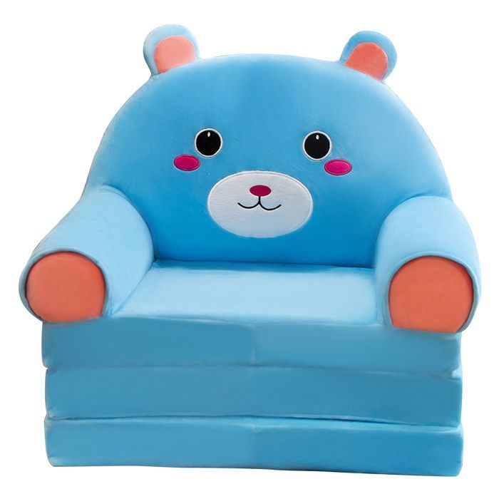 Canapé-lit pliable pour enfants, chaise longue pliable pour chambre d'enfant (bleu) Label