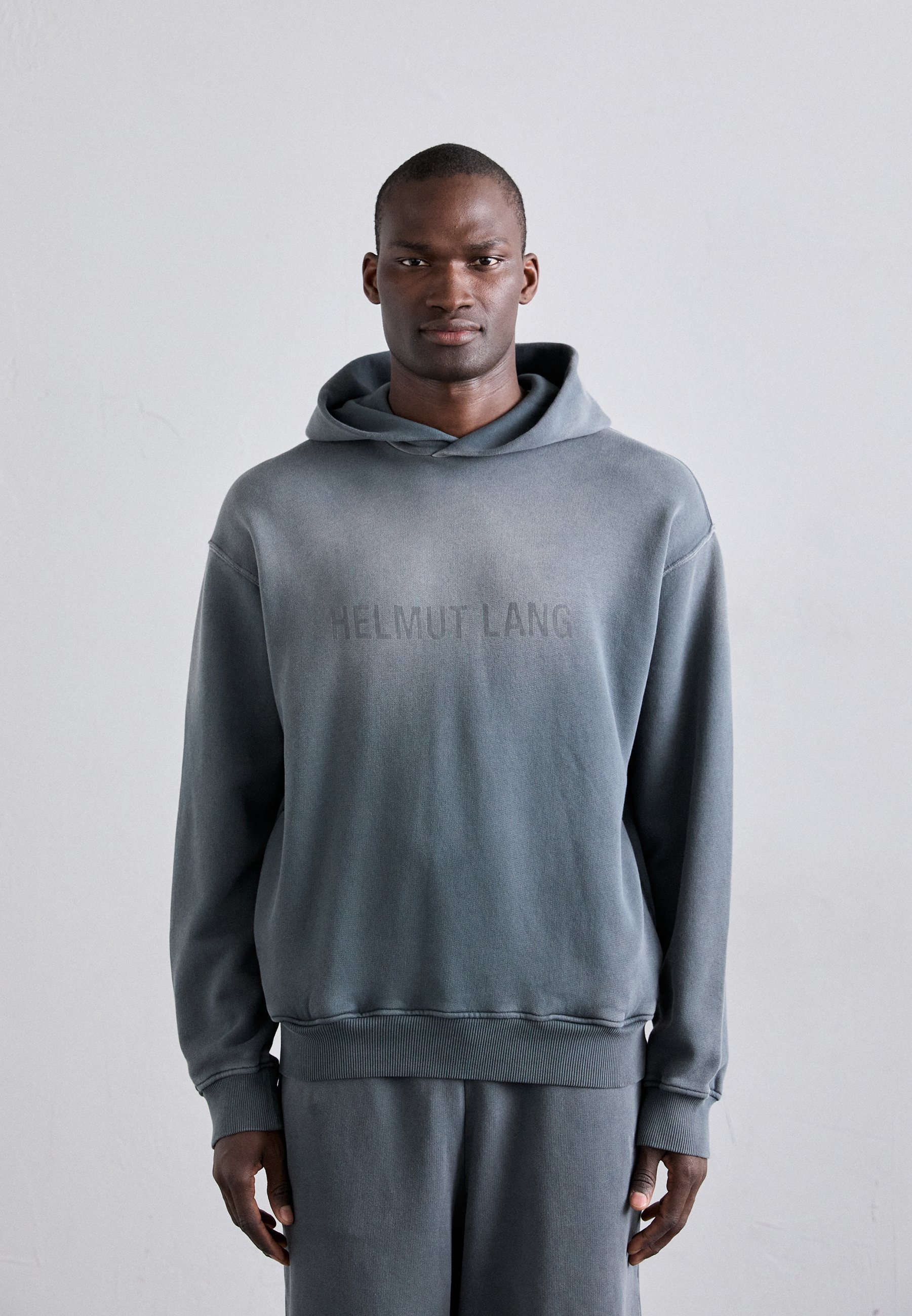 Felpa con cappuccio Helmut Lang LAZER STUDIO - grigio acciaio