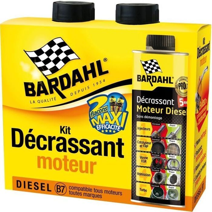 Kit de limpieza 5 en 1 para motores diésel BARDAHL. Limpia sin necesidad de desmontar: el turbocompresor, la válvula EGR, el filtro de partículas, etc.