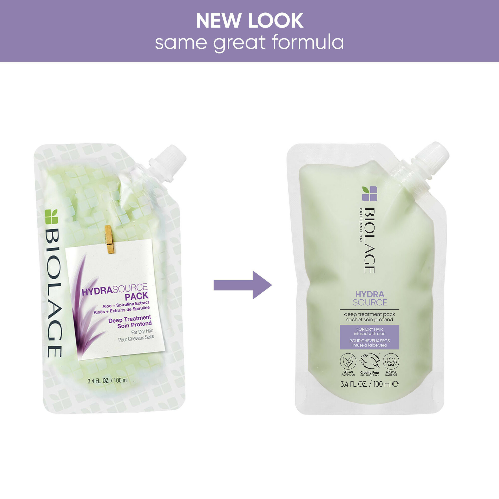 Pachet de tratament profund HydraSource 100 ml - Biolage