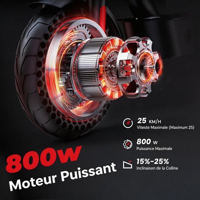 Trottinette électrique iScooter I9Max Avec App-10''-500W-36 V10 Ah- Autonomie 30-40 km-Pliable-120 kg-Urbain