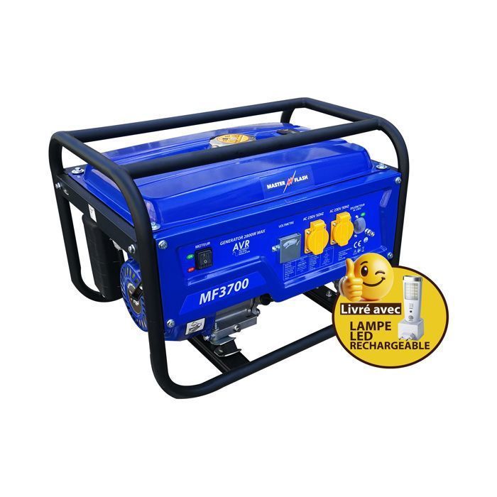 Generador de gasolina con luz LED recargable - MASTER FLASH - 2900W máx. - 96dB(A) - 15L
