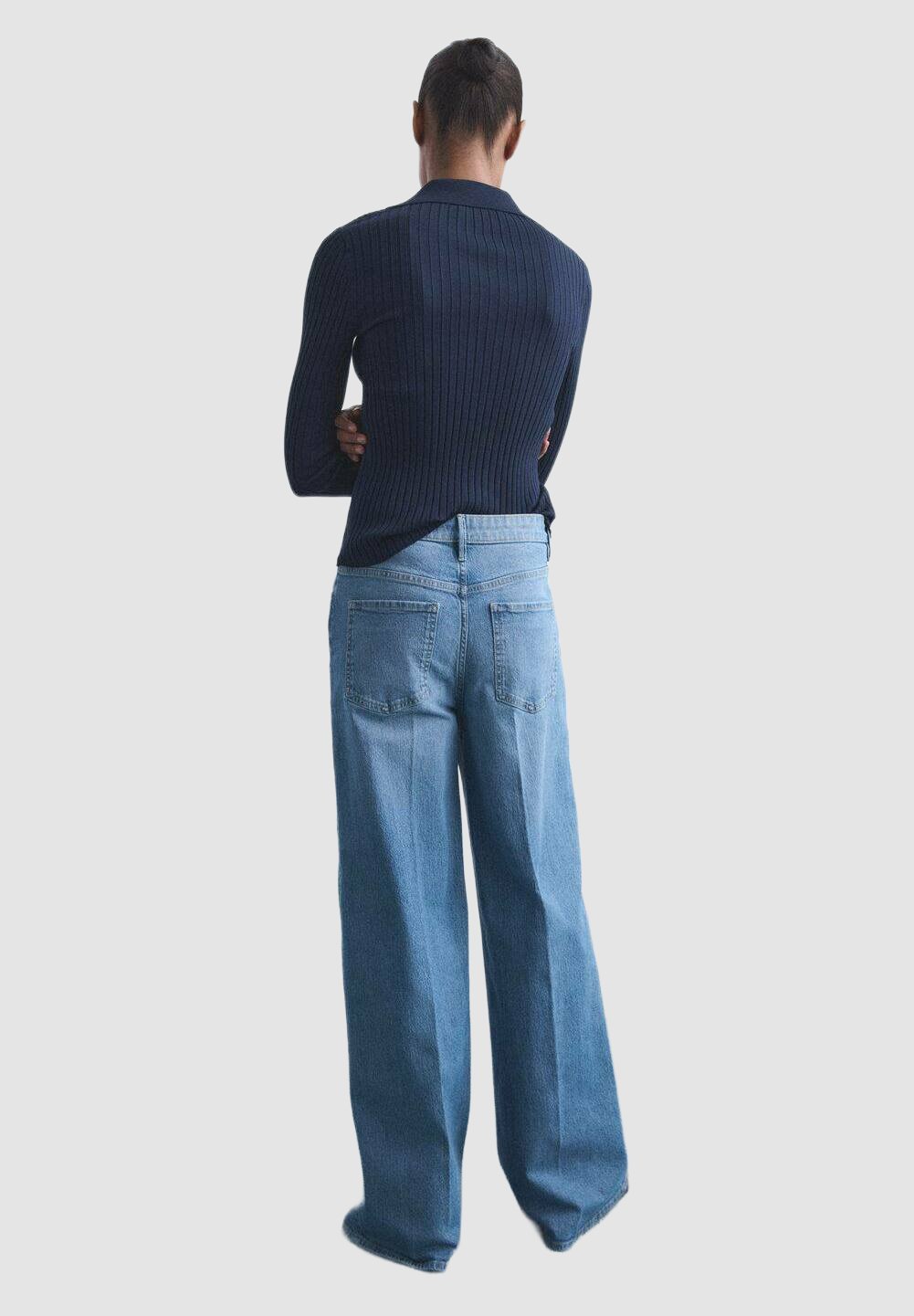 Mango RISE WIDE - Flared jeans - blauw