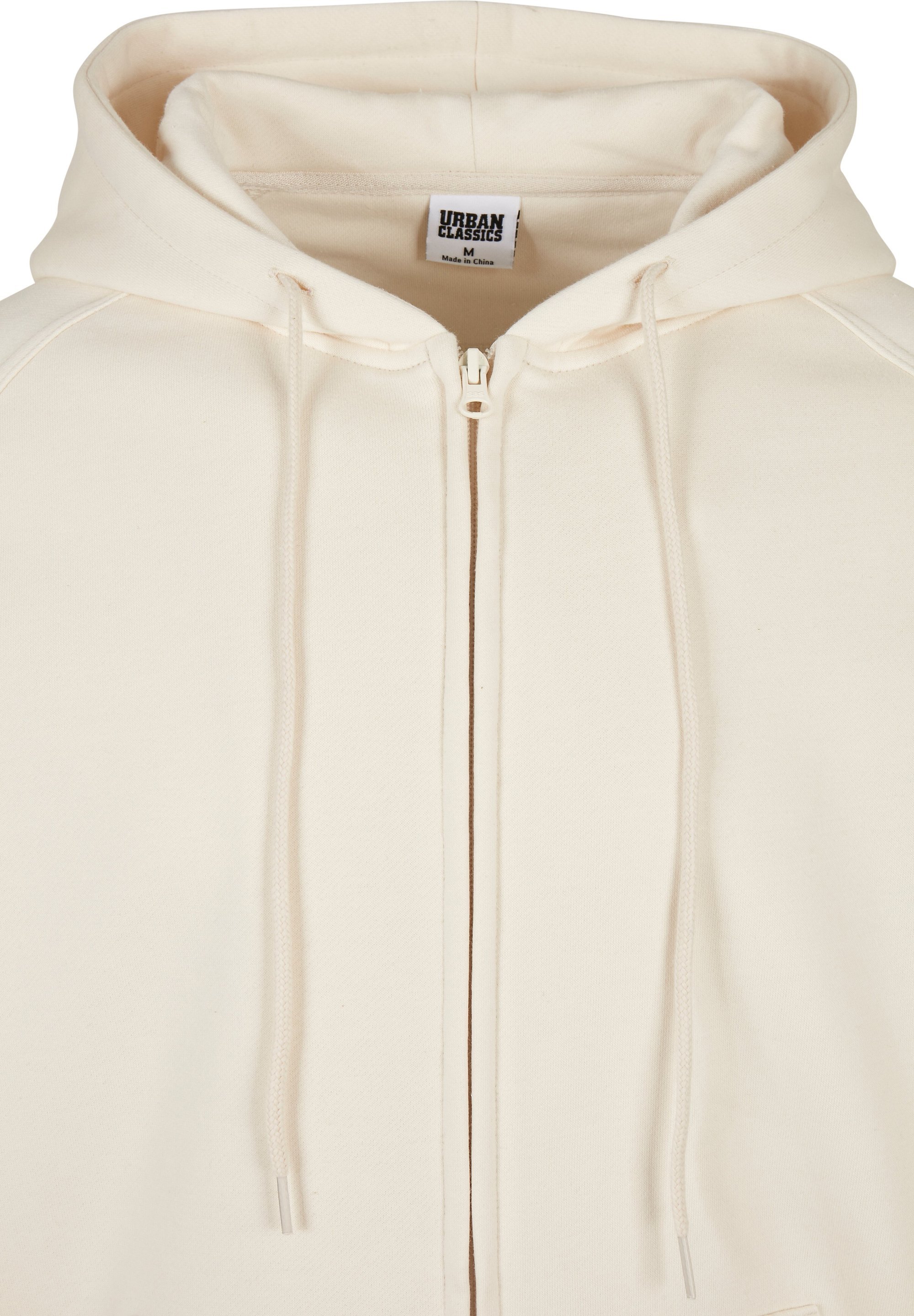 Urban Classics ZIP HOODY - Lukuga dressipluus - valge-liivaroheline