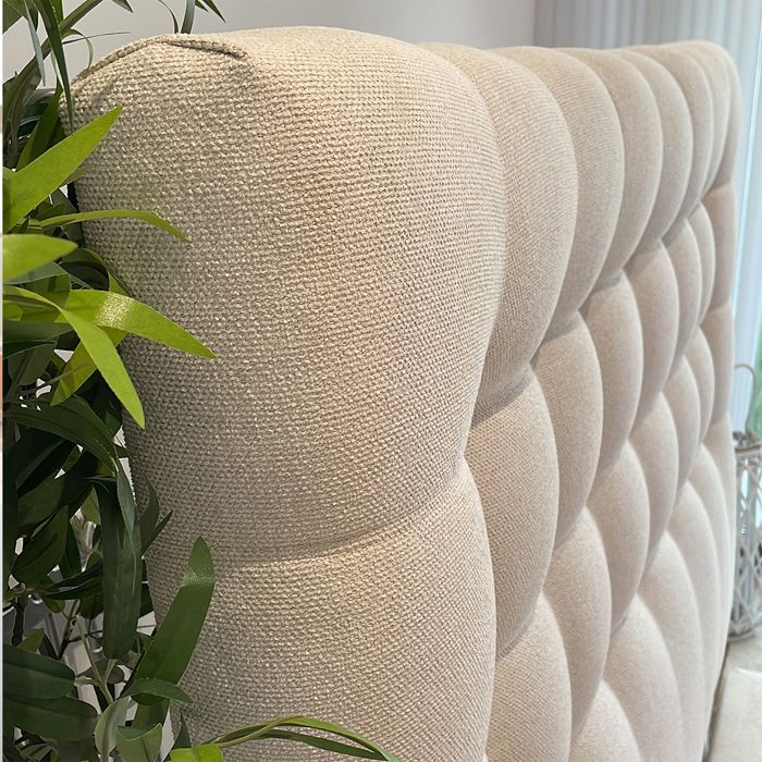 VIEW upholstered headboard in high-quality beige fabric - width 160 x length 122 cm
