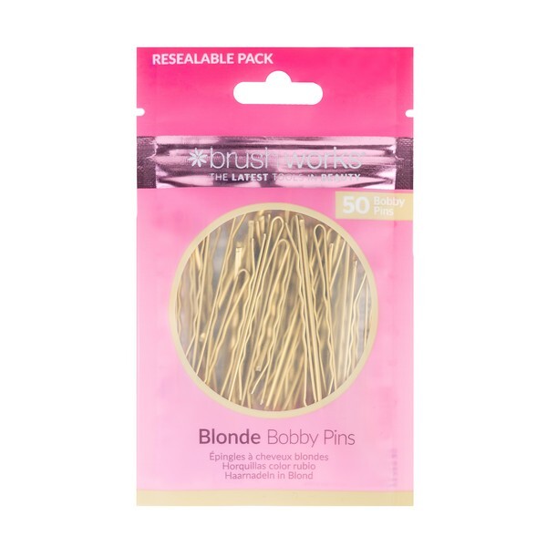 Horquillas para cabello rubio Brushworks - 50 unidades